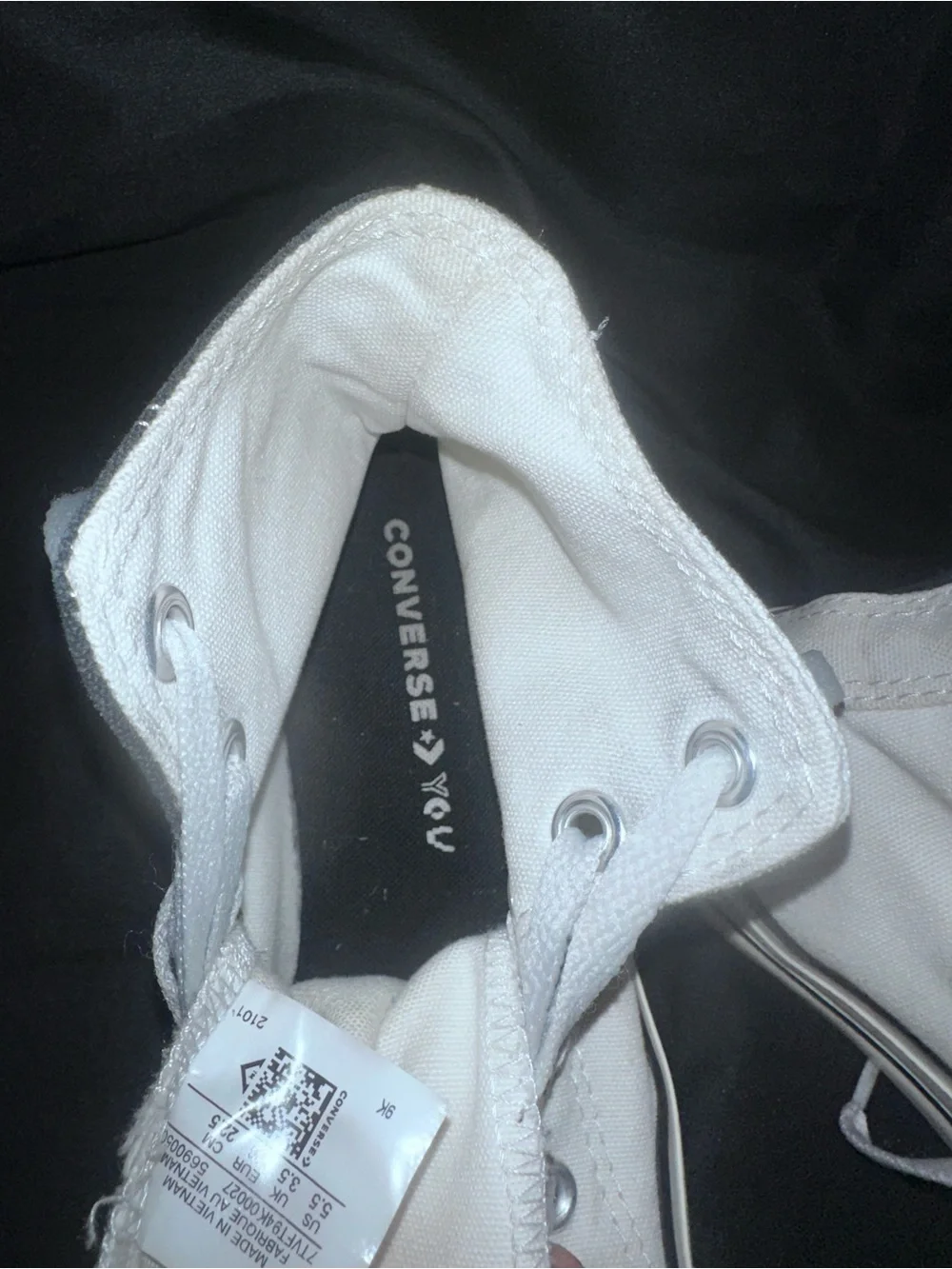 #S-1103 Converse Kids High Top Sneakers in Black and White